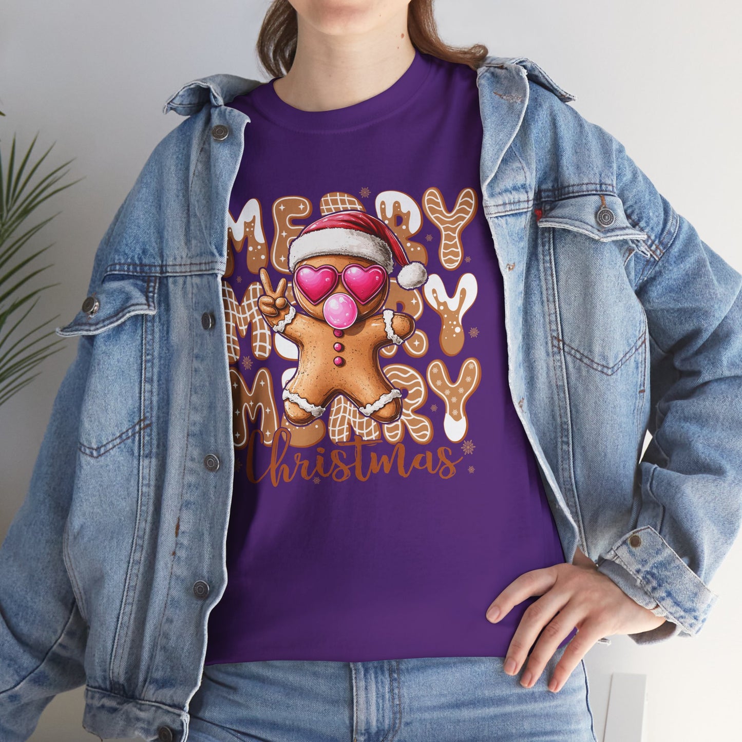 Sassy Gingerbread Man Cozy Heart Eyes Christmas Cookie Tee