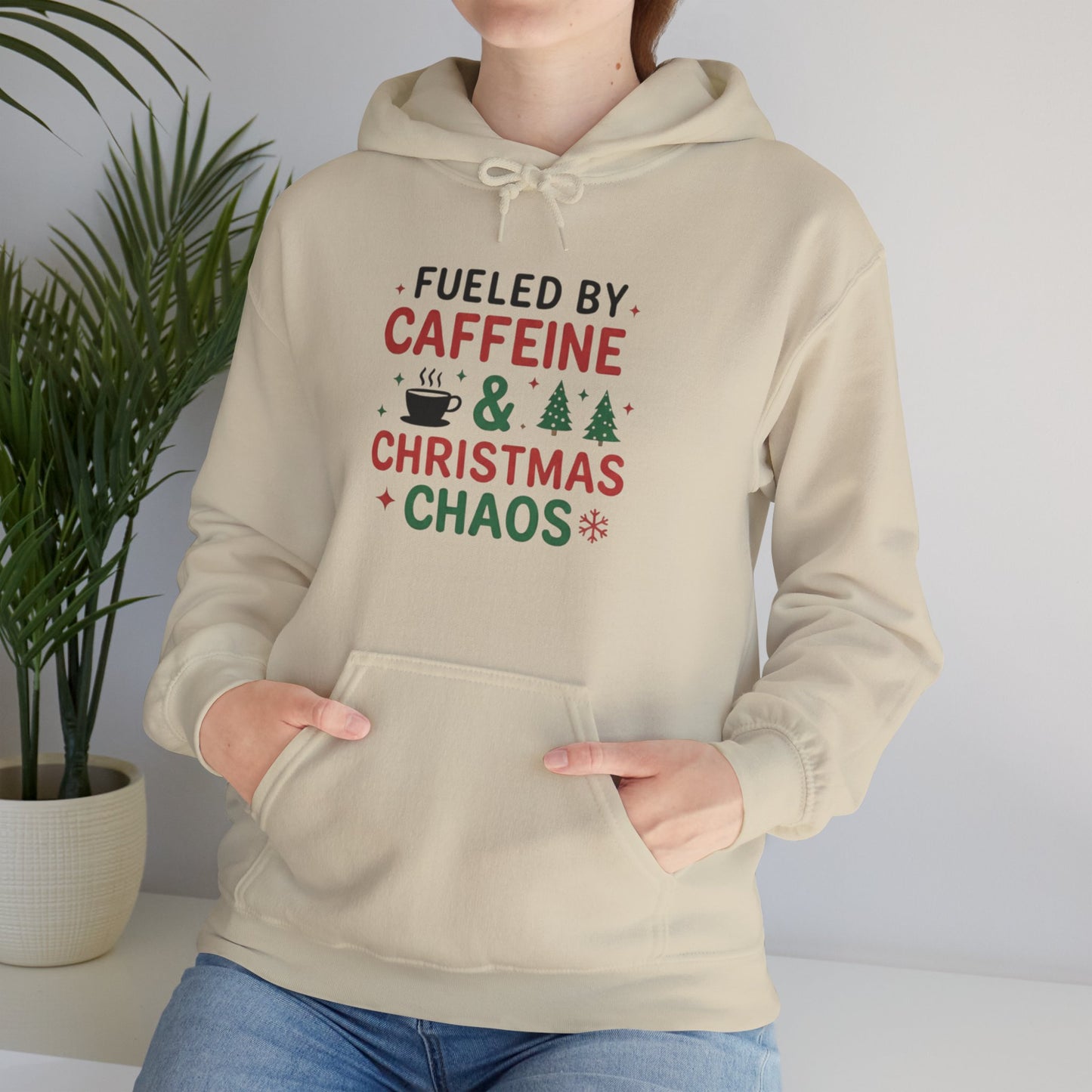 Funny Holiday  Christmas Chaos Coffee Lover Mama Hoodie