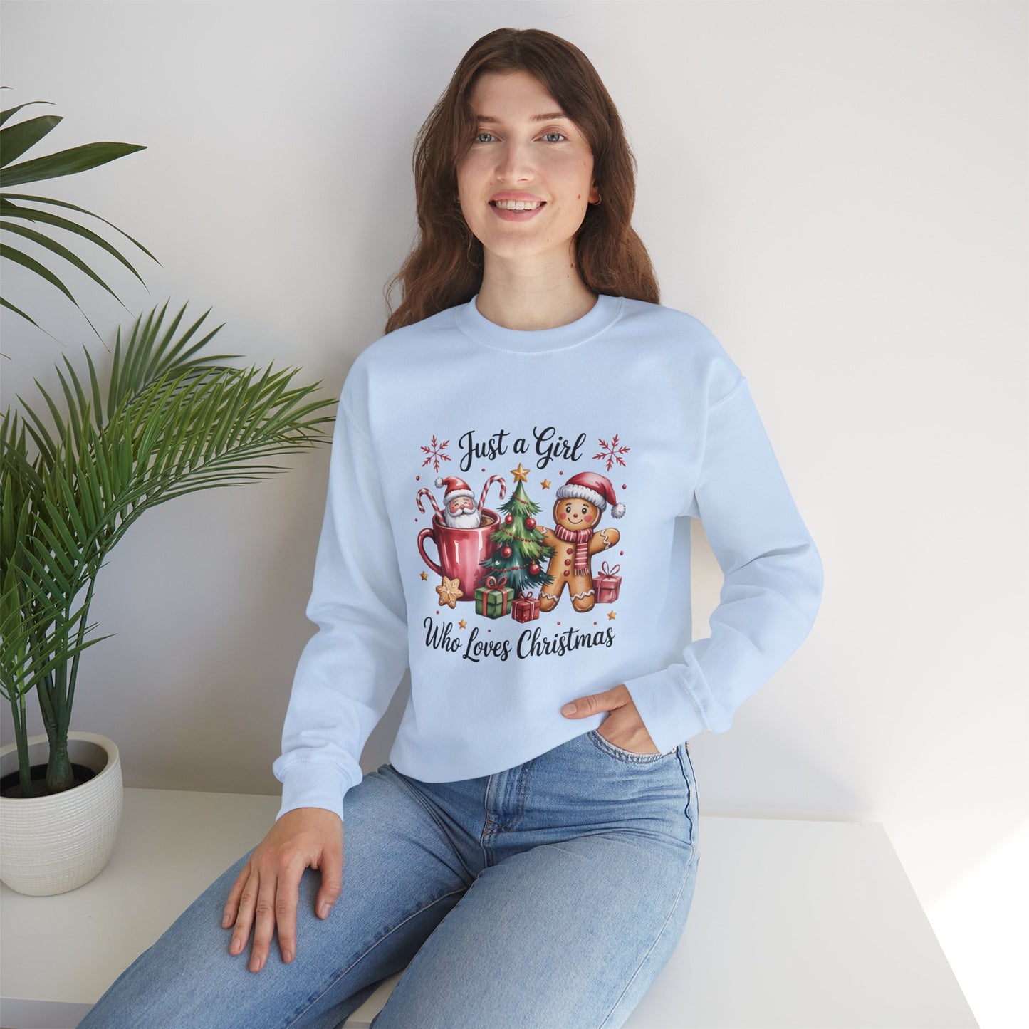 Just a Girl Who Loves Christmas Cozy Holiday Sweatshirt