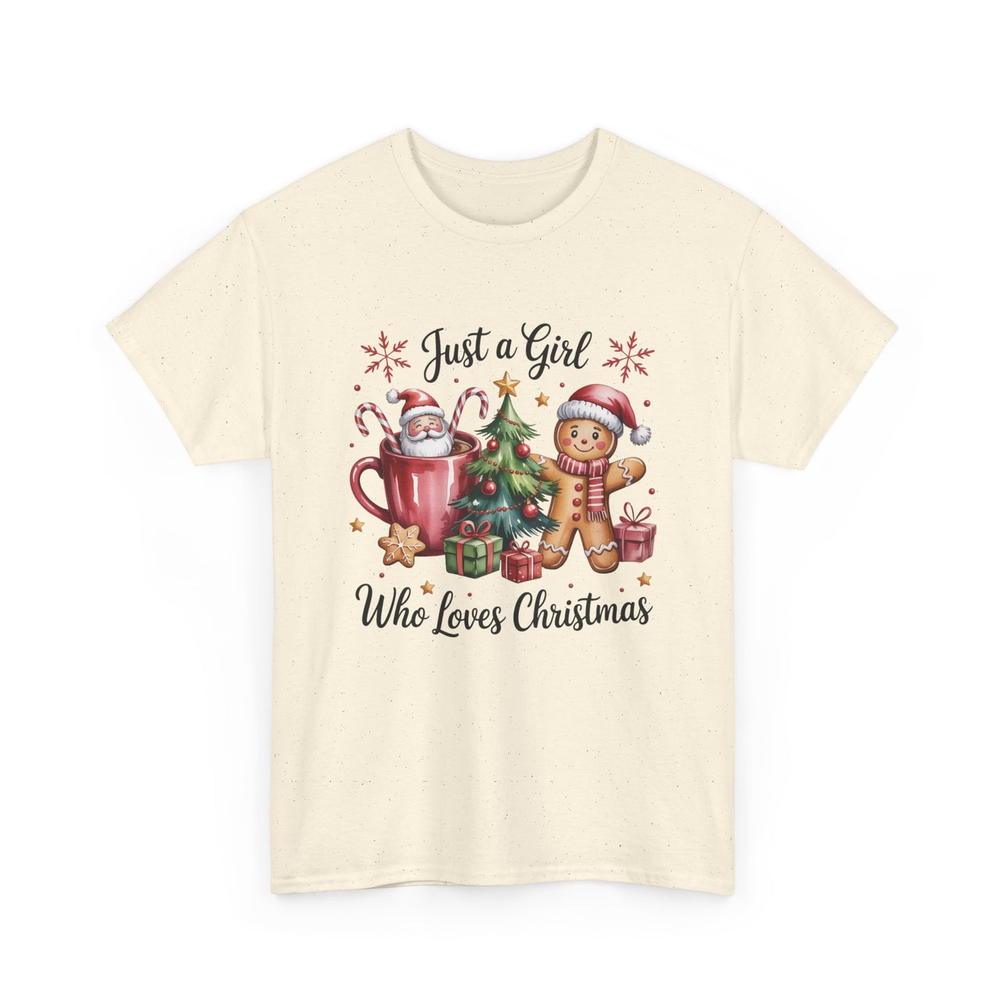Just a Girl Who Loves Christmas T-Shirt | Cozy Hot Cocoa Station Holiday Tee