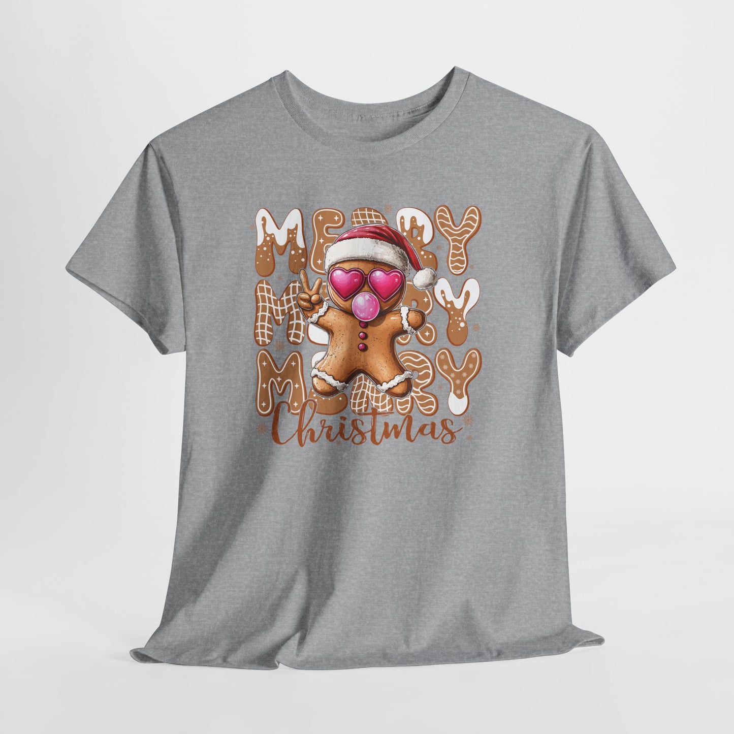 Sassy Gingerbread Man Cozy Heart Eyes Christmas Cookie Tee