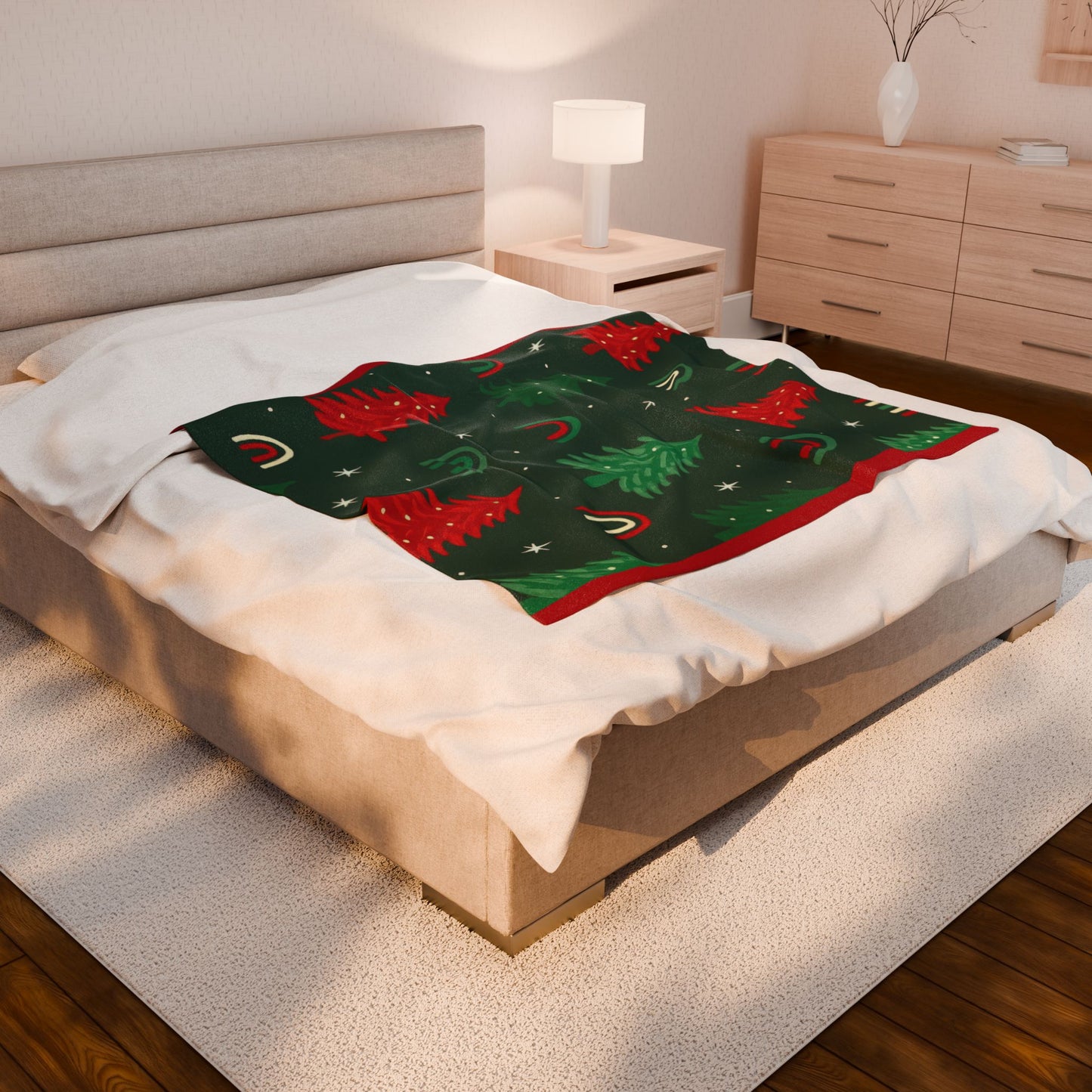 The "Elevated Cozy" Christmas Tree Throw Blanket - Modern Holiday Decor for Moms