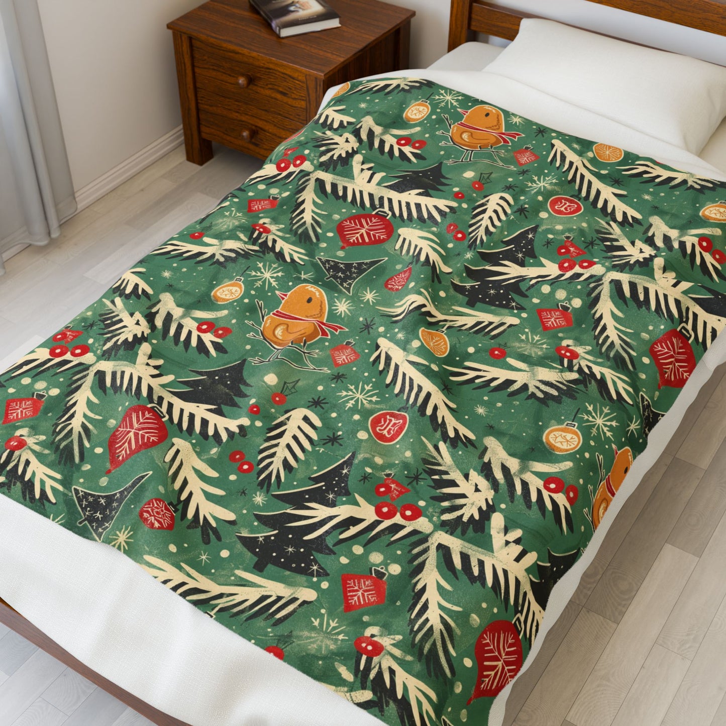 The "Sugar & Spice" Cozy Christmas Blanket - Gingerbread & Forest Pattern for Family Snuggles