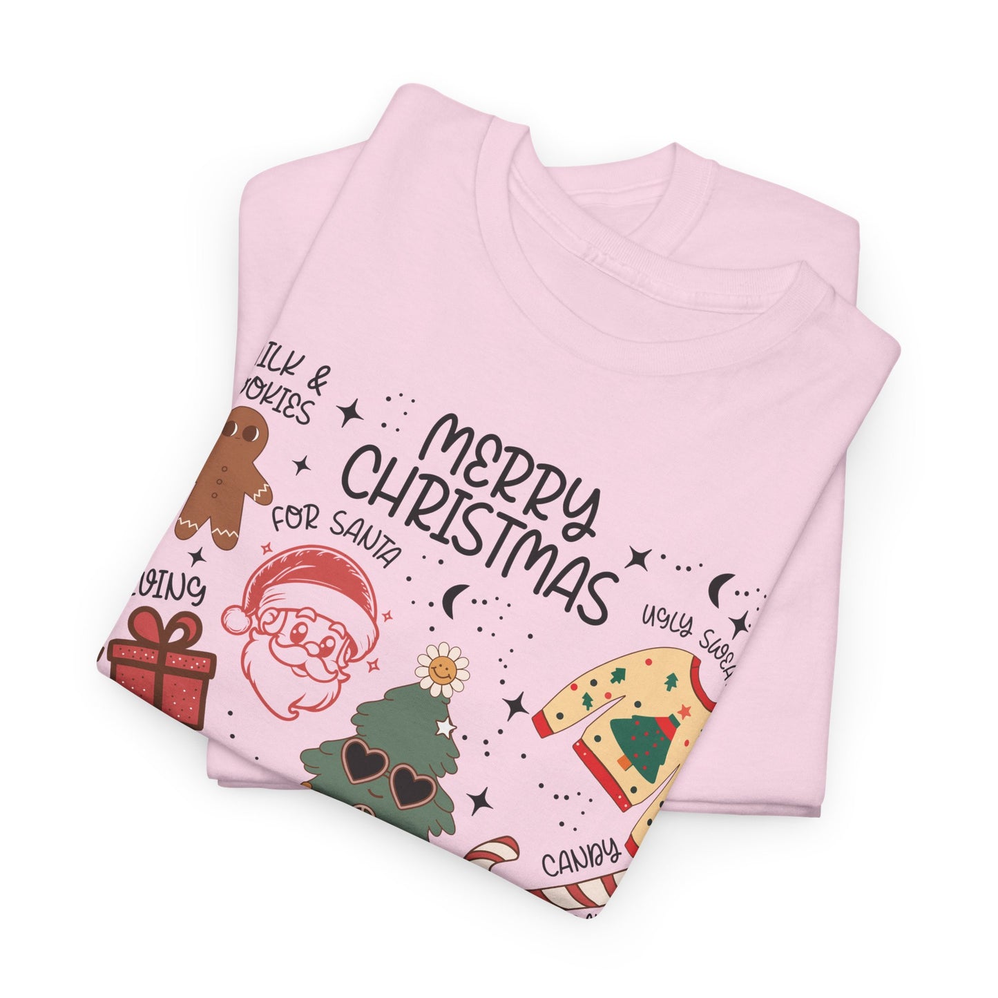 Merry Christmas Doodle Icon T-Shirt | Vintage Holiday Aesthetic Tee