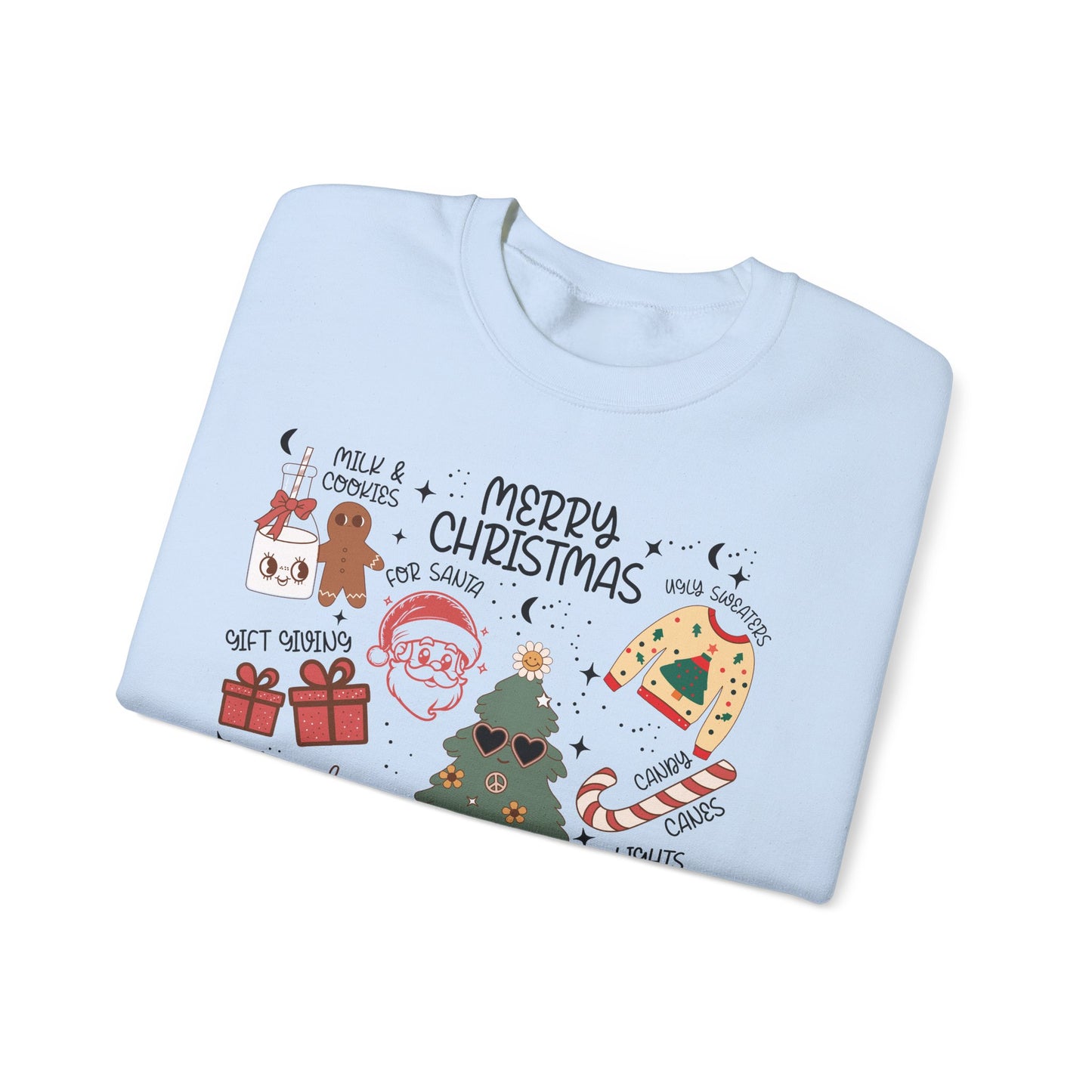 Fun Holiday Icon Nostalgic Christmas Doodle Sweatshirt