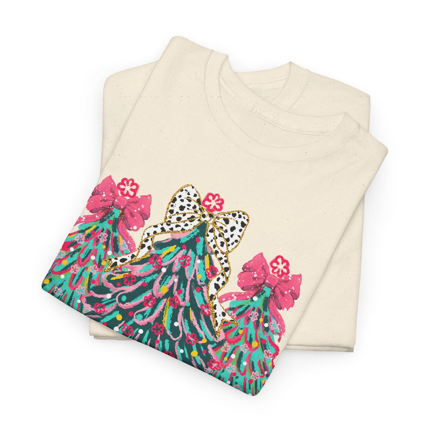 Cozy Christmas Tree Farm Style Tee | Festive Plaid & Leopard Print Shirt