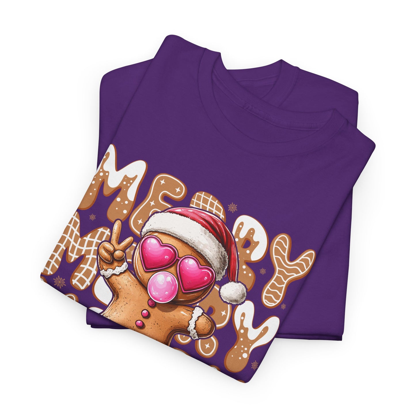Sassy Gingerbread Man Cozy Heart Eyes Christmas Cookie Tee