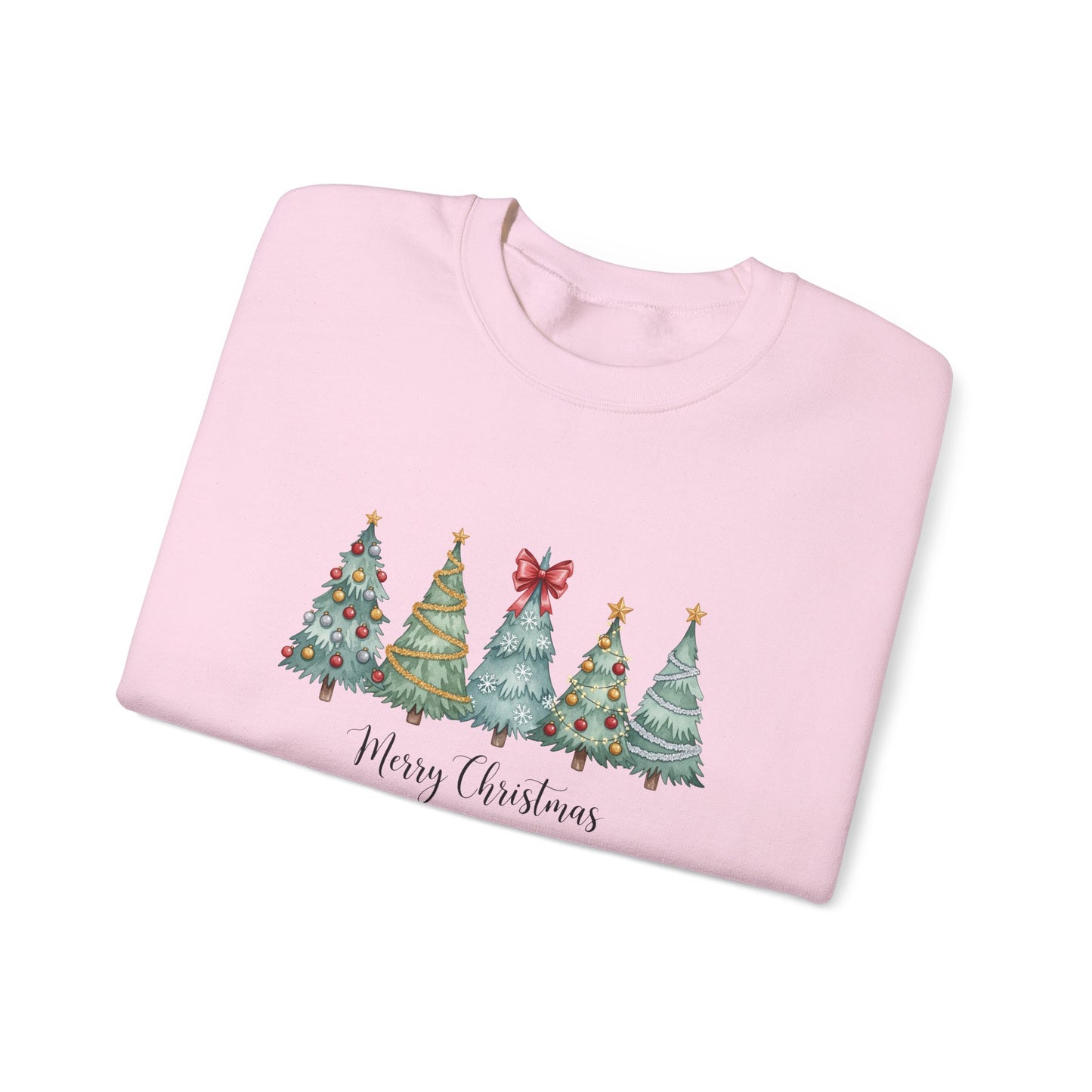 Merry Christmas Watercolor Festive Holiday Tree Forest Sweatshirt