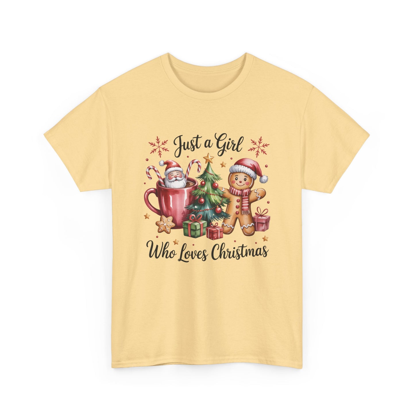 Just a Girl Who Loves Christmas T-Shirt | Cozy Hot Cocoa Station Holiday Tee