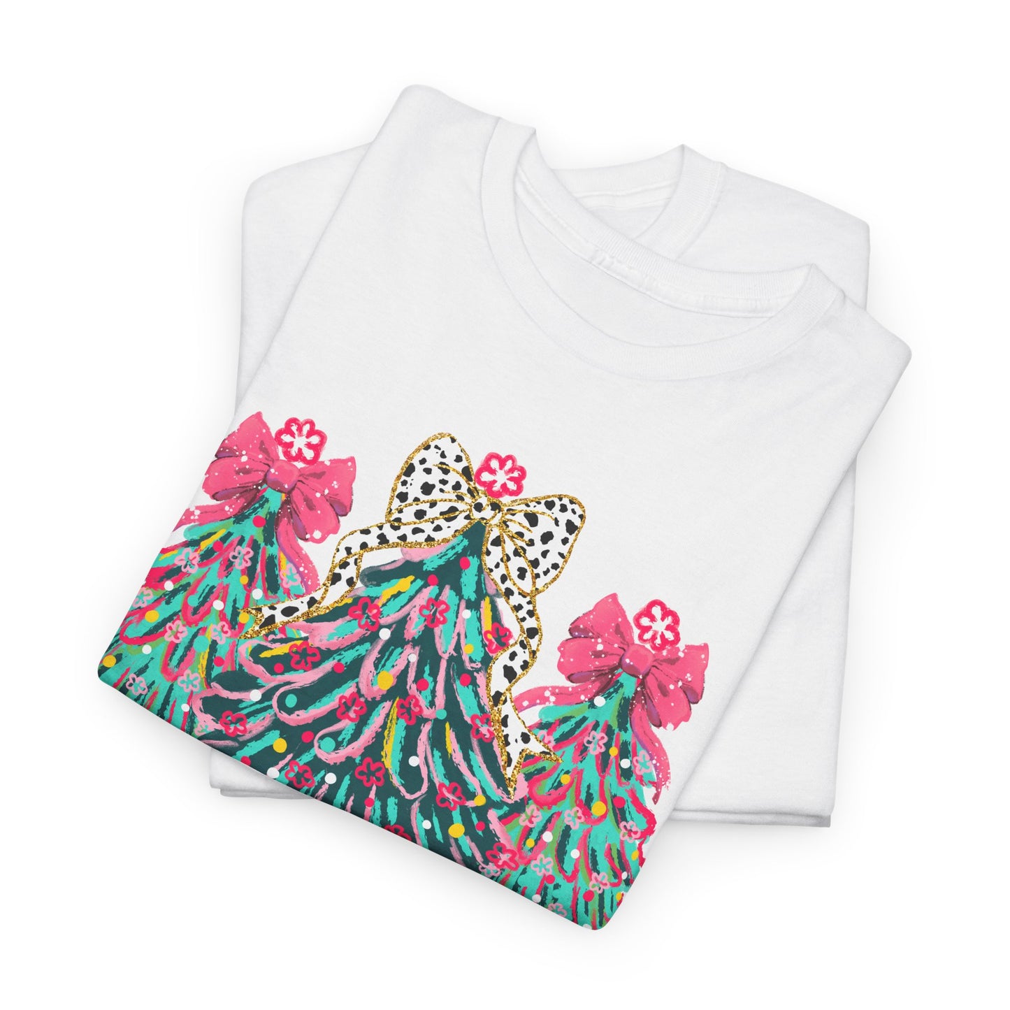 Cozy Christmas Tree Farm Style Tee | Festive Plaid & Leopard Print Shirt