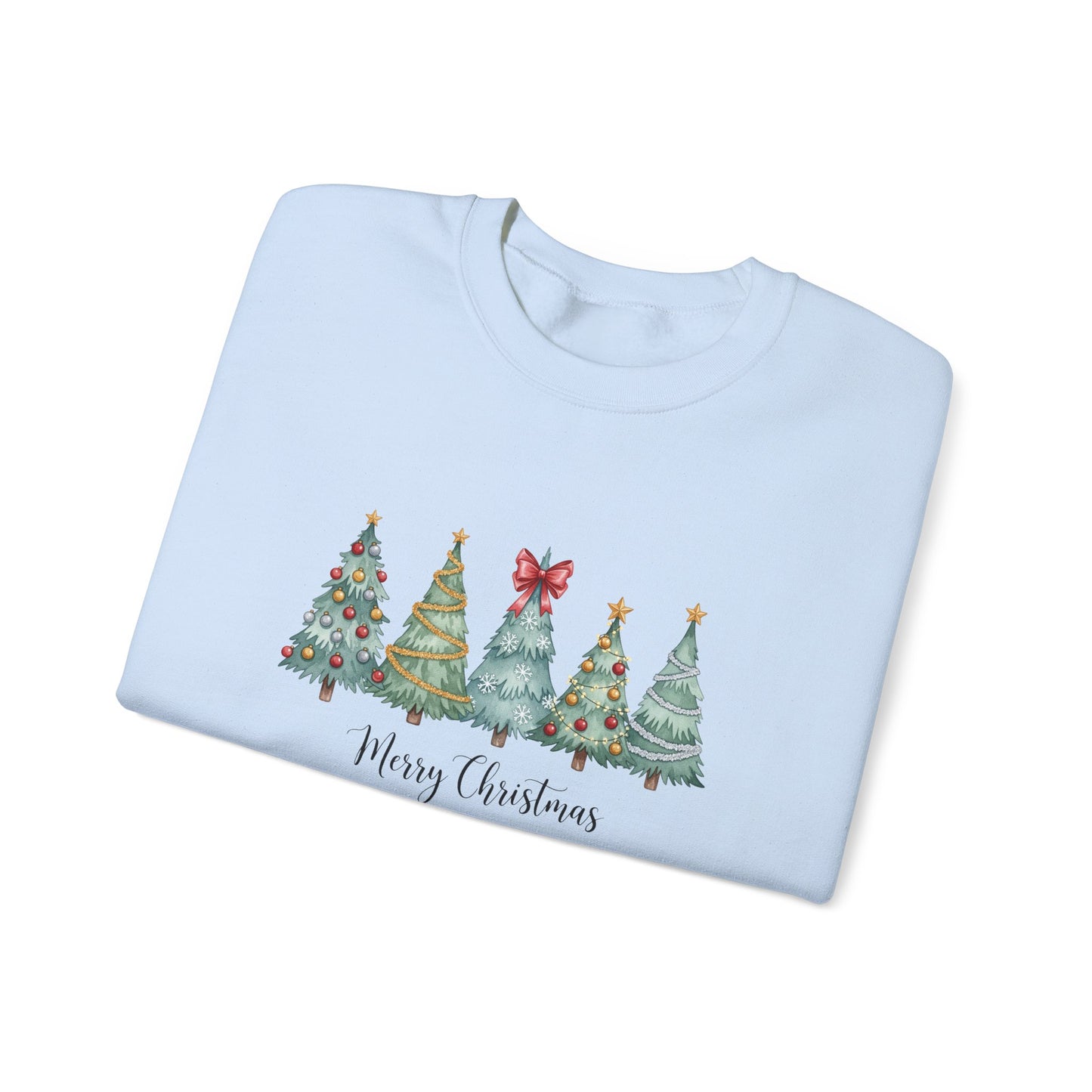 Merry Christmas Watercolor Festive Holiday Tree Forest Sweatshirt