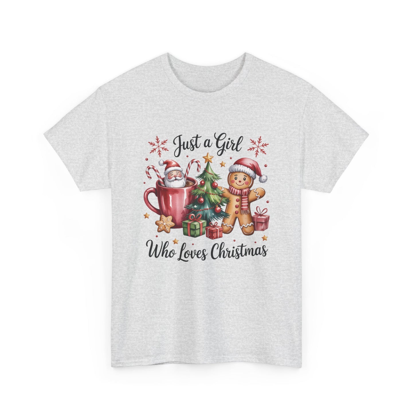 Just a Girl Who Loves Christmas T-Shirt | Cozy Hot Cocoa Station Holiday Tee
