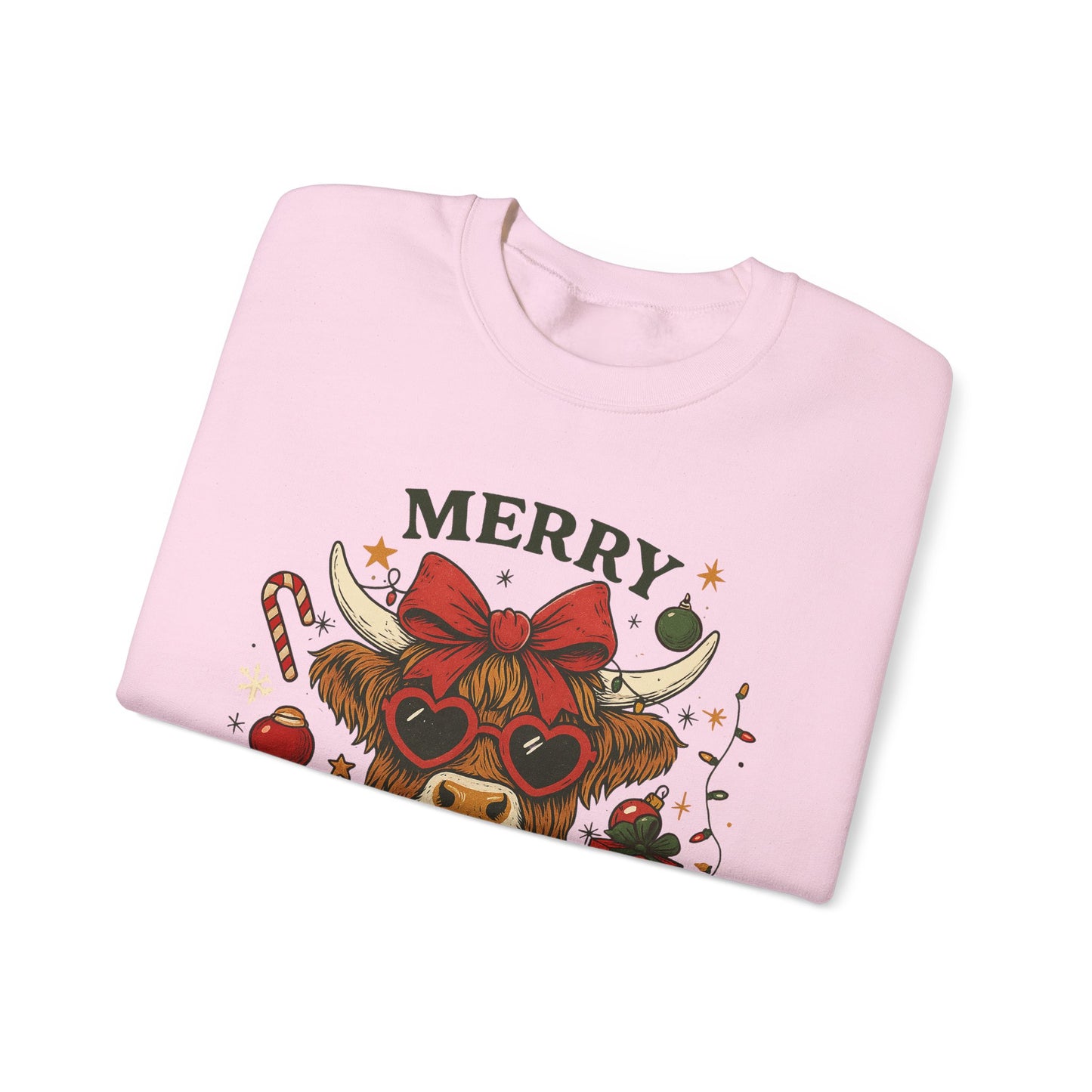 Sassy Funny Highland Cow Merry Christmas Holiday Sweatshirt