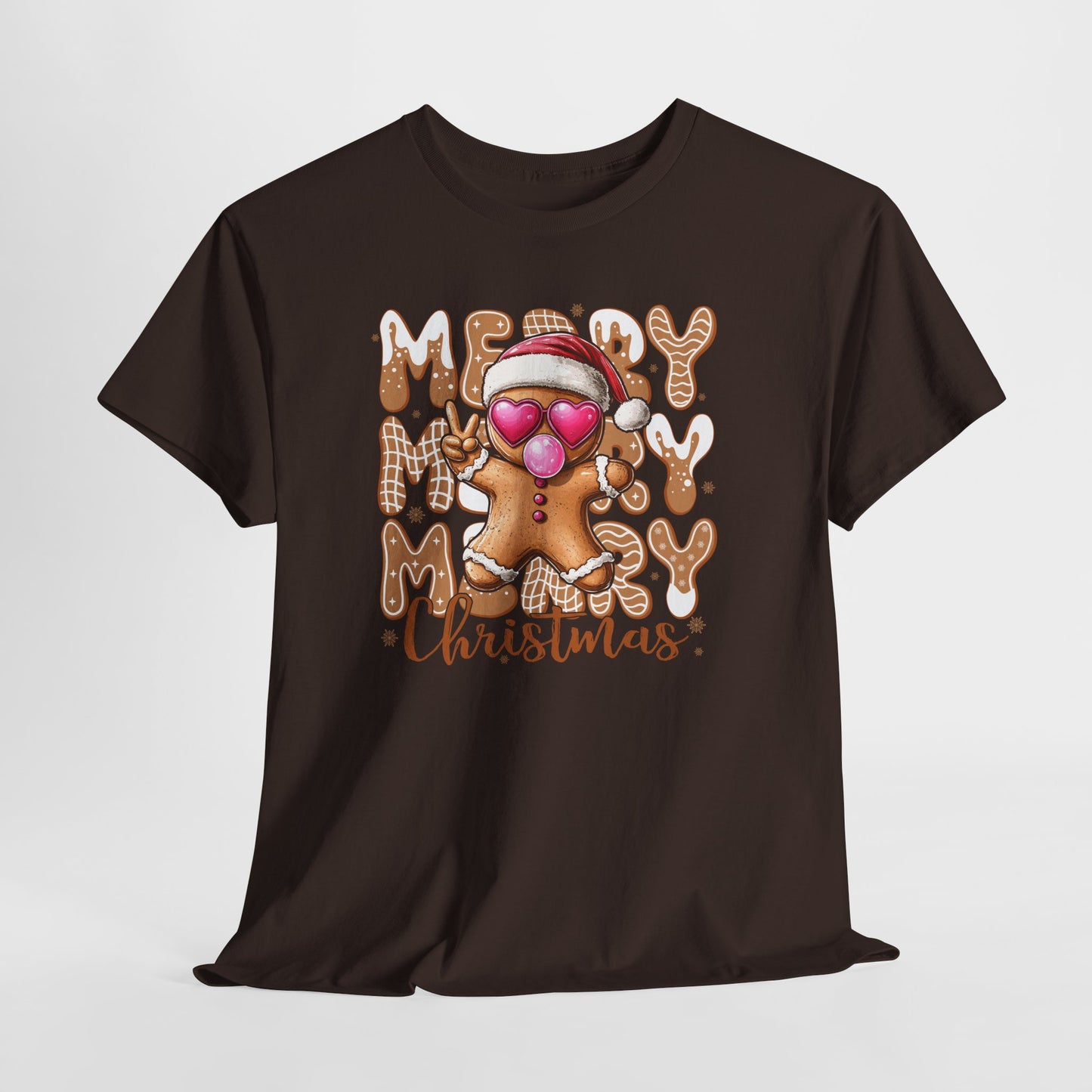 Sassy Gingerbread Man Cozy Heart Eyes Christmas Cookie Tee