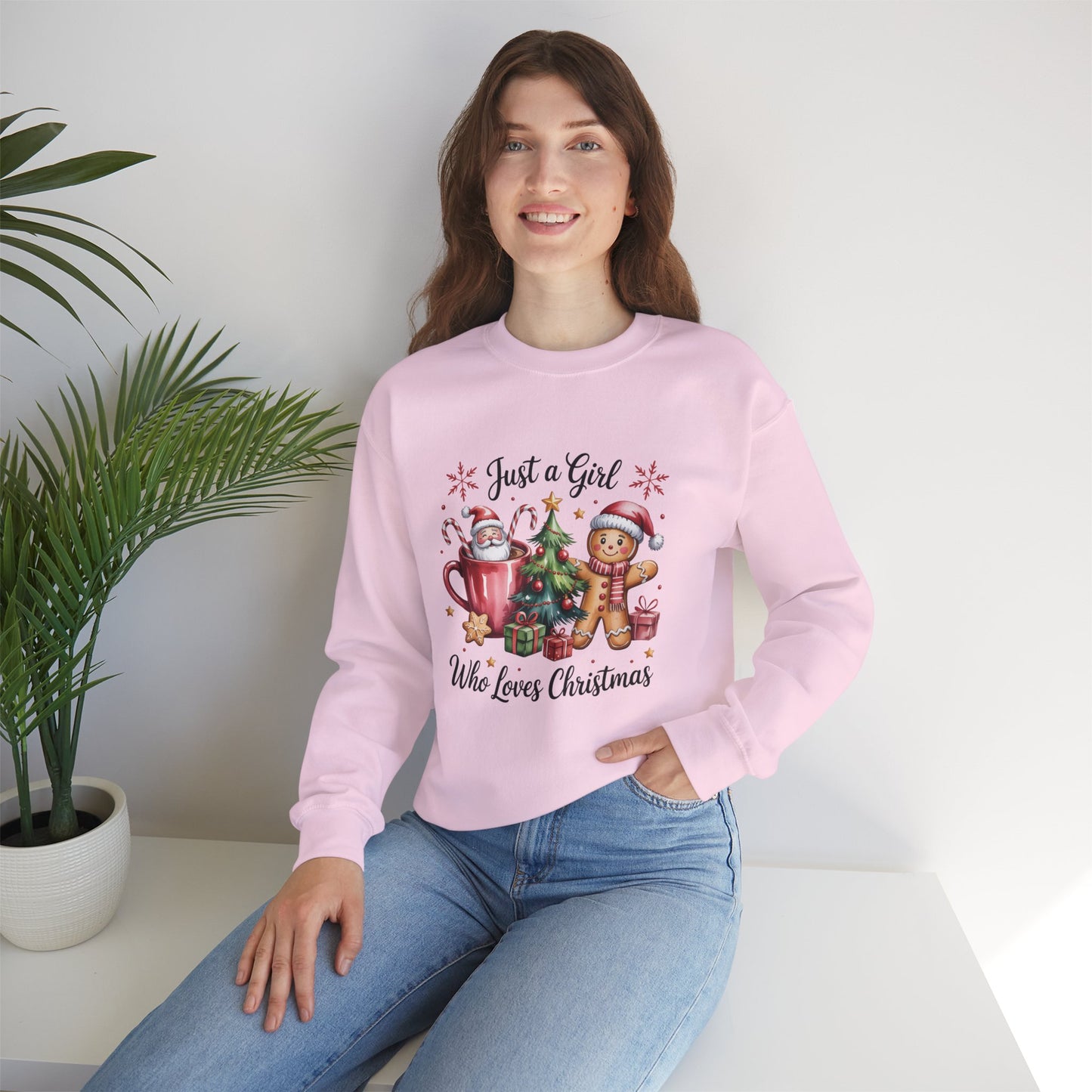 Just a Girl Who Loves Christmas Cozy Holiday Sweatshirt