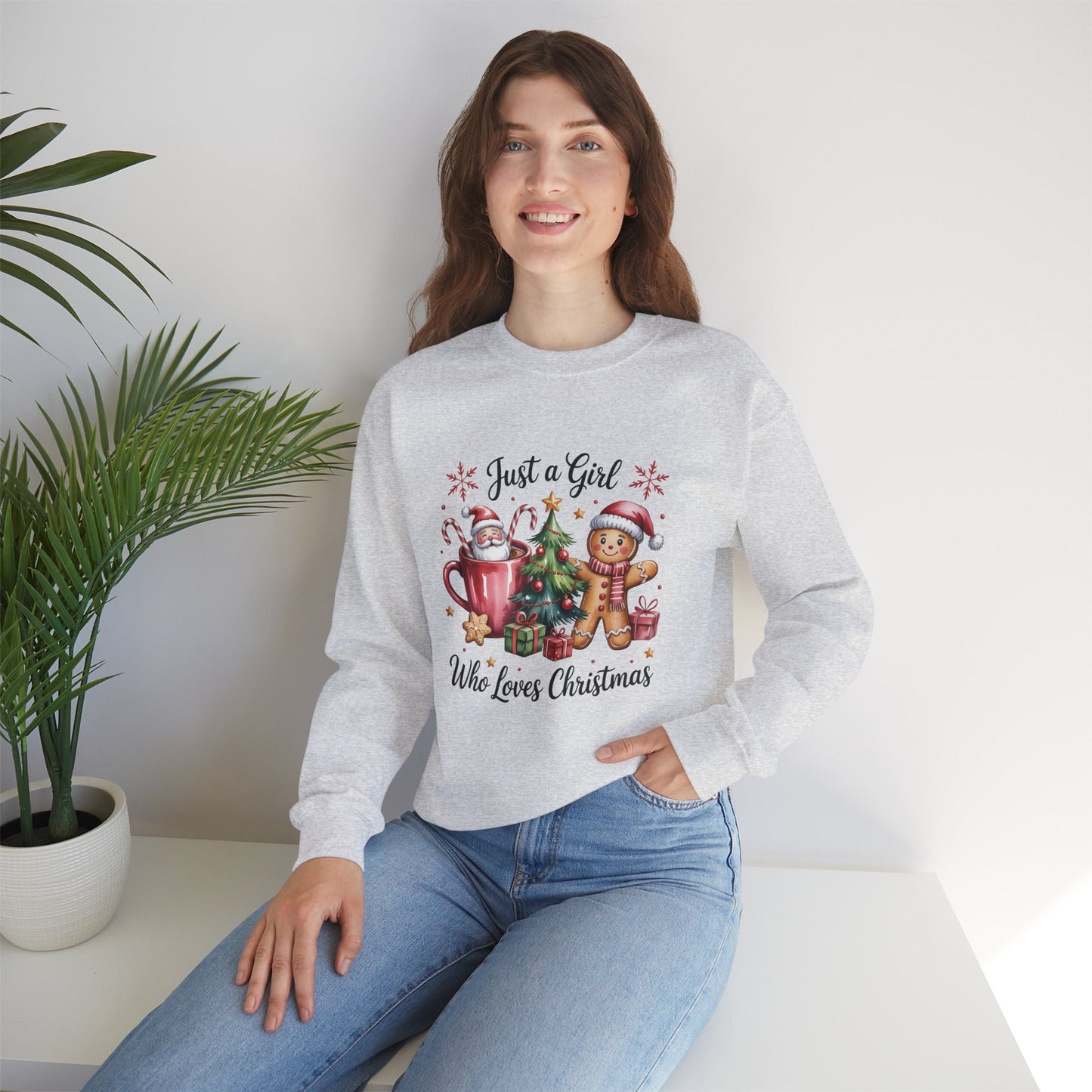 Just a Girl Who Loves Christmas Cozy Holiday Sweatshirt