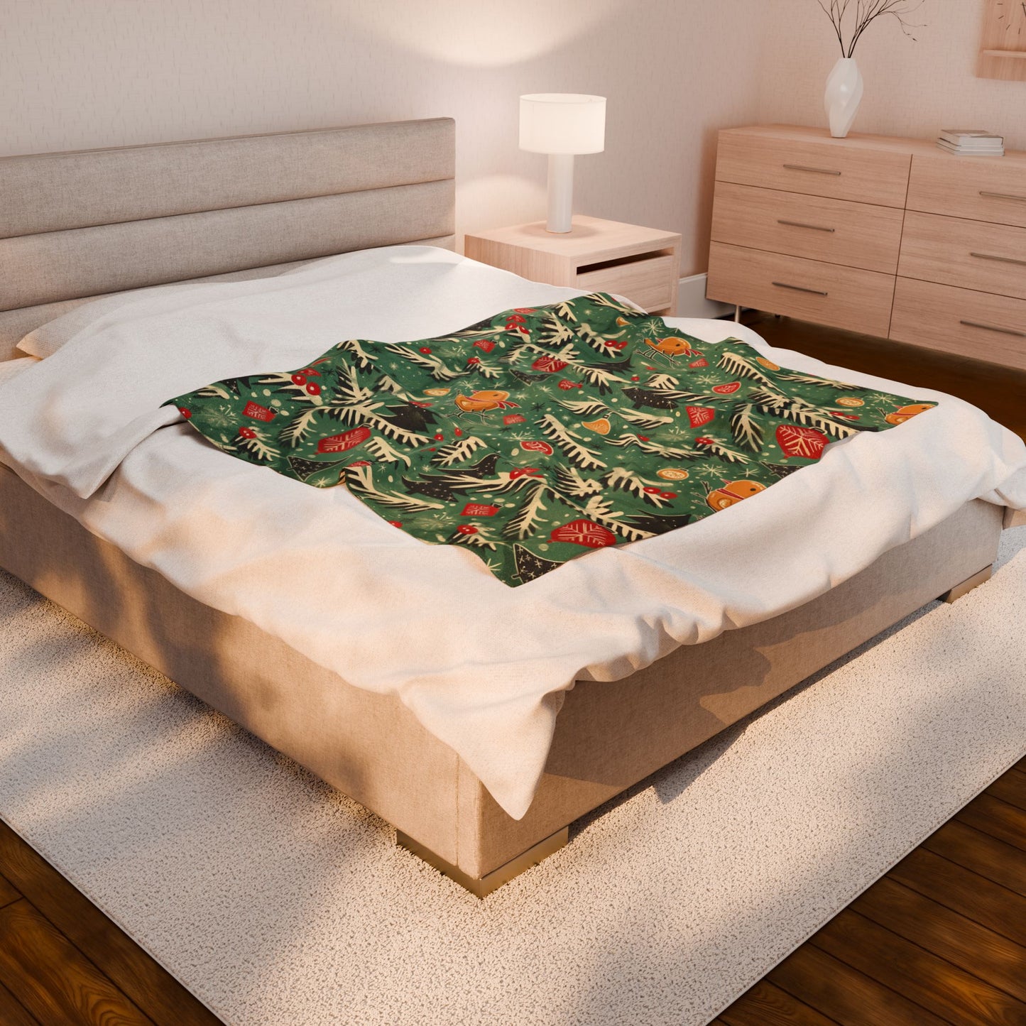 The "Sugar & Spice" Cozy Christmas Blanket - Gingerbread & Forest Pattern for Family Snuggles
