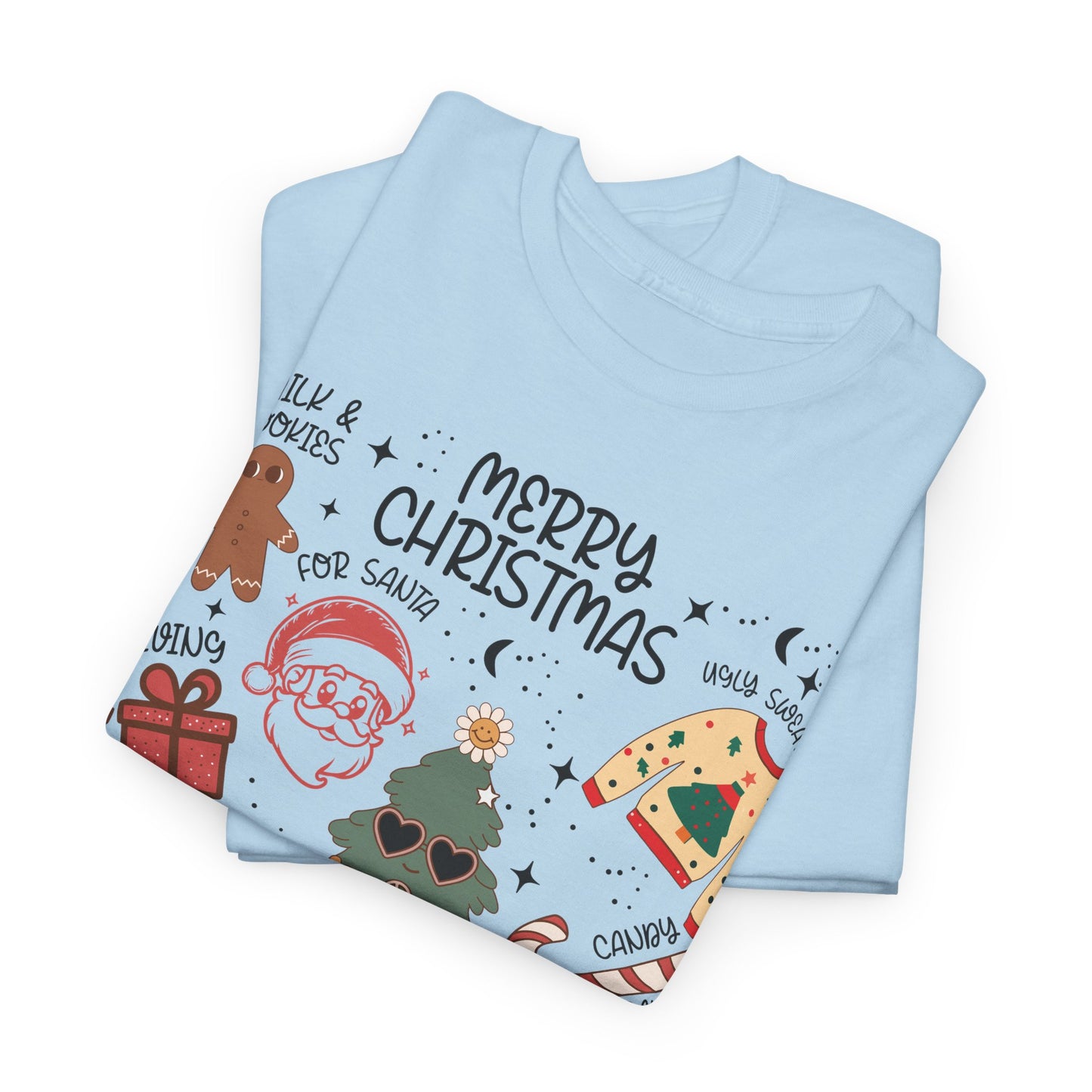 Merry Christmas Doodle Icon T-Shirt | Vintage Holiday Aesthetic Tee