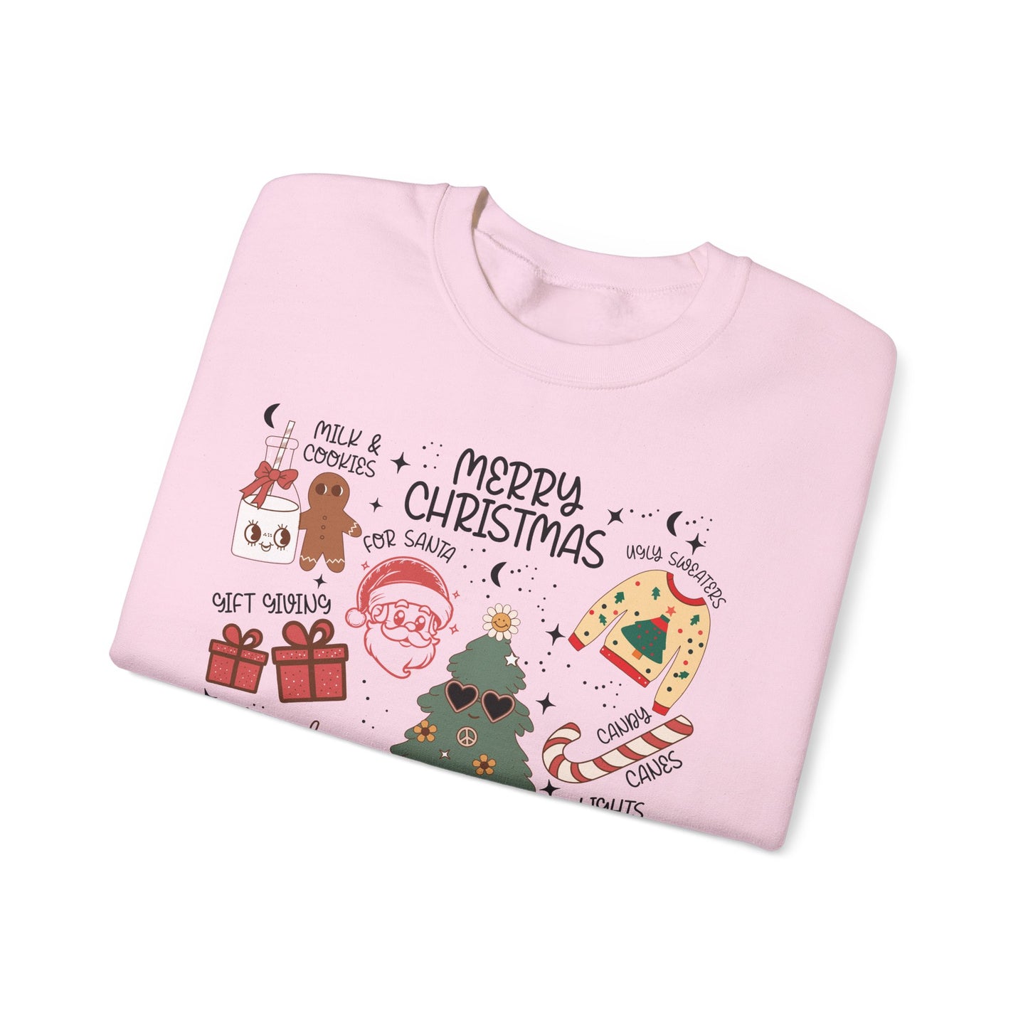 Fun Holiday Icon Nostalgic Christmas Doodle Sweatshirt