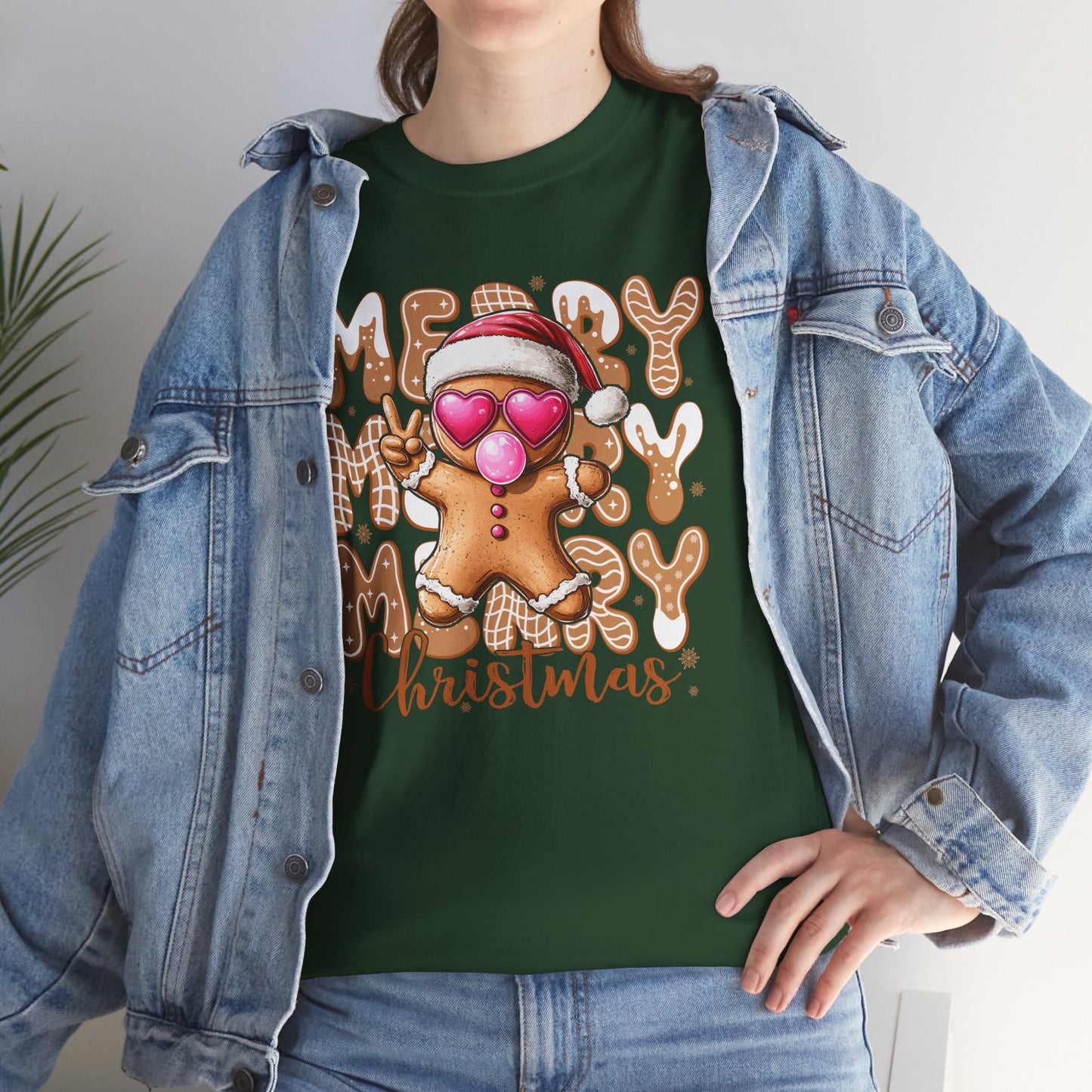 Sassy Gingerbread Man Cozy Heart Eyes Christmas Cookie Tee