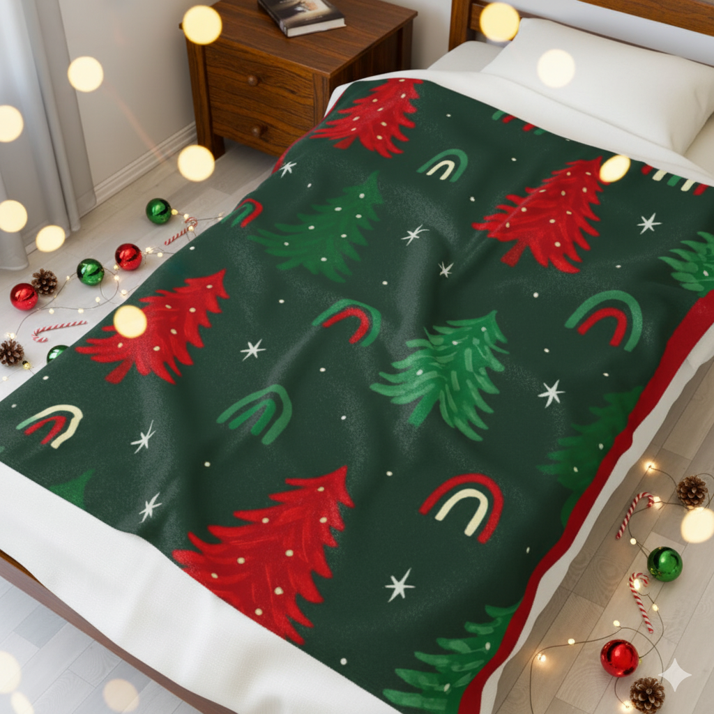 The "Elevated Cozy" Christmas Tree Throw Blanket - Modern Holiday Decor for Moms