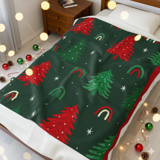 The "Elevated Cozy" Christmas Tree Throw Blanket - Modern Holiday Decor for Moms