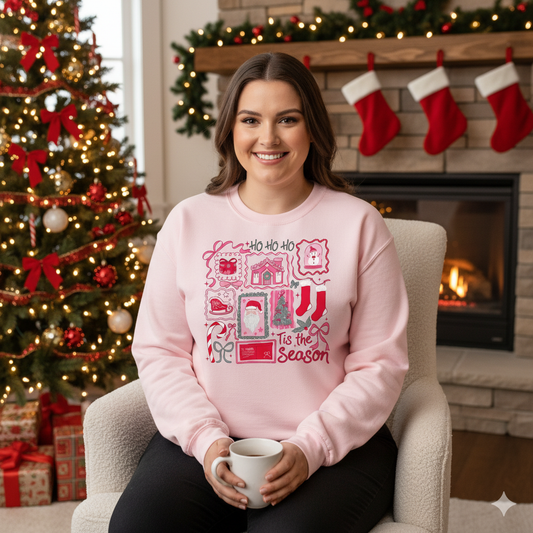 Ho Ho Ho Christmas Stamp Block Collector Sweatshirt