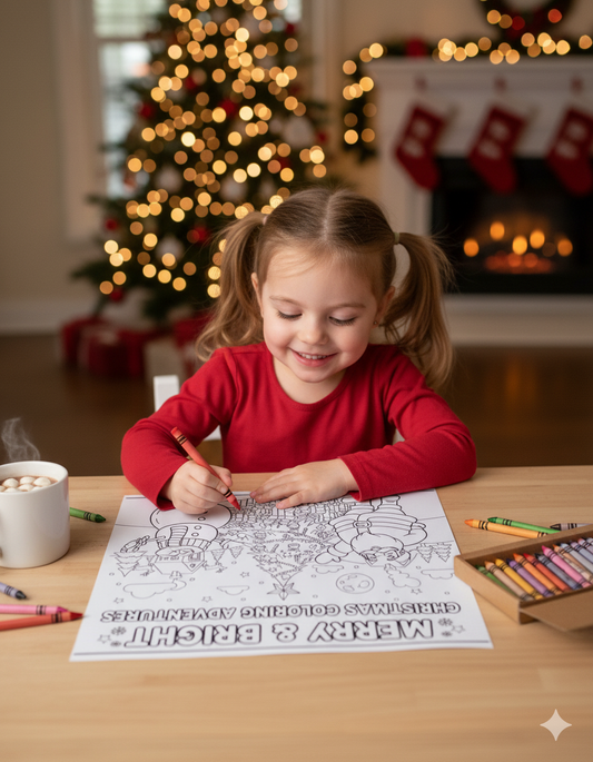 The Merry & Bright Christmas Coloring Adventures Book